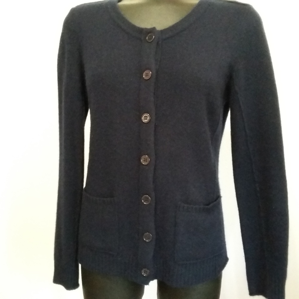 Ply Cashmere navy cashmere cardigan
